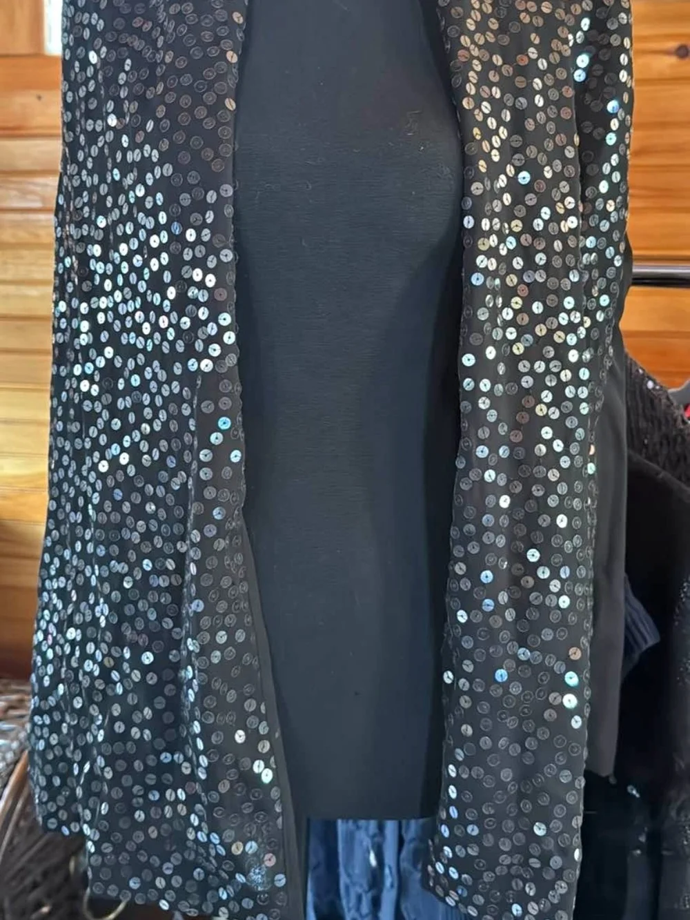 IMAN Black Sparkle Wristband with Iridescent Studs